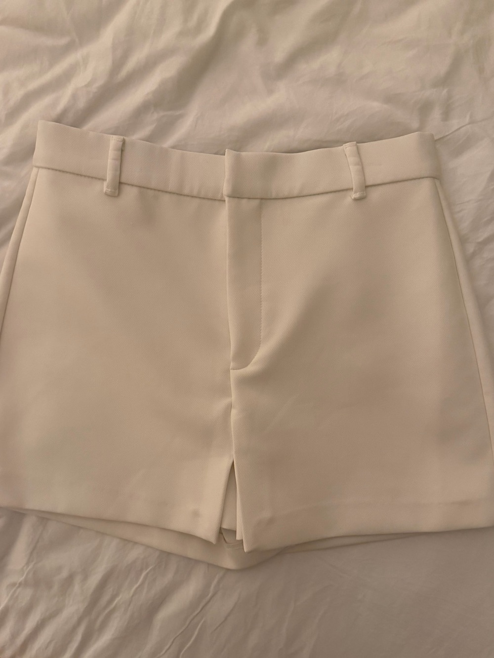 Zara White High-Waist Tailored Skort